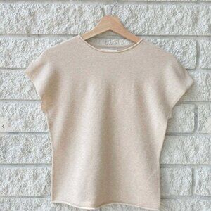 Chanterelle VINCE Knit Cap Sleeve Top in XS